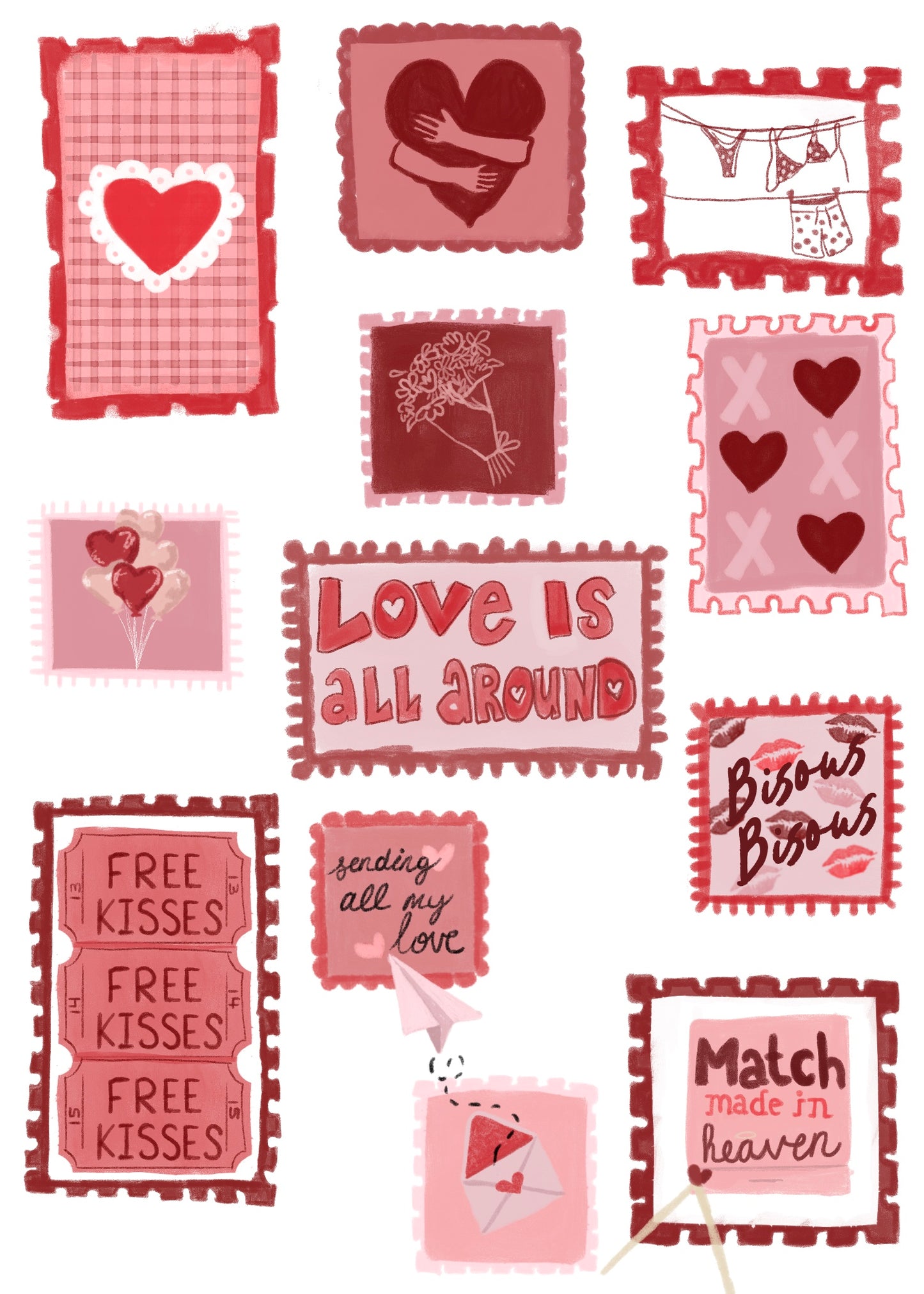 Love Stamps Mini Art Print