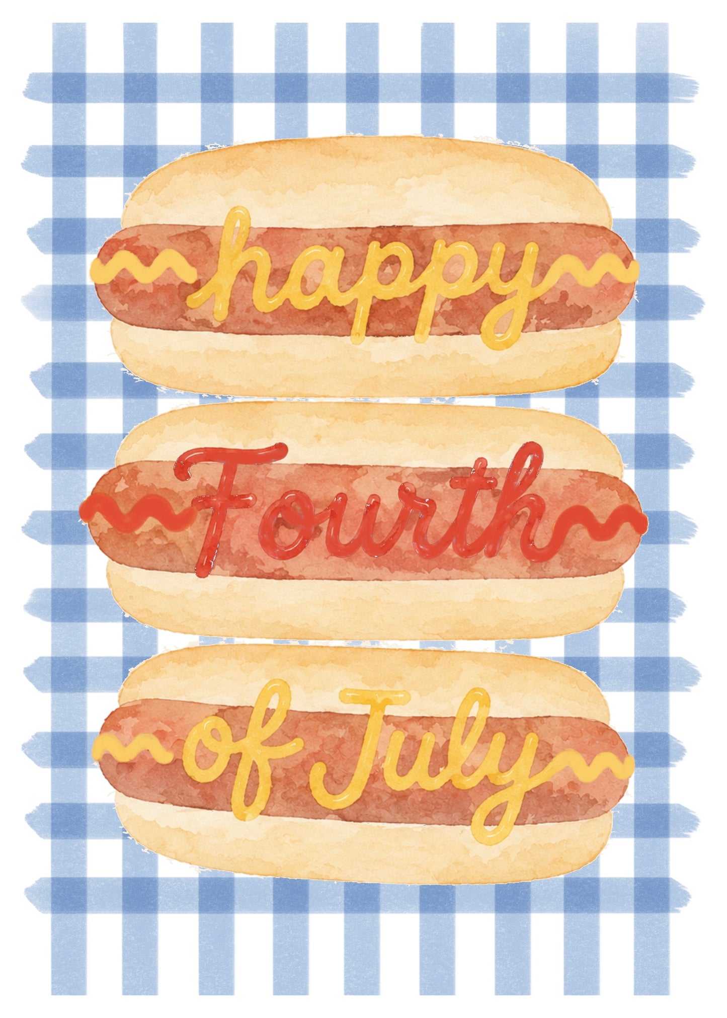 4th of July Hot Dog Mini Art Print