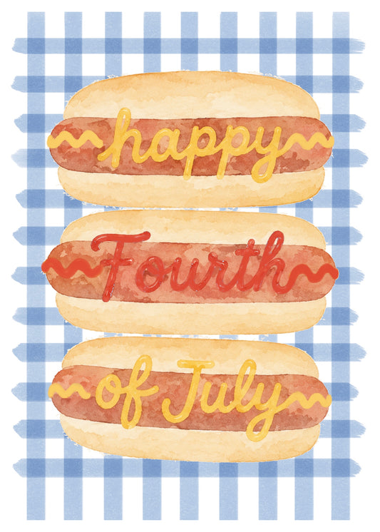 4th of July Hot Dog Mini Art Print