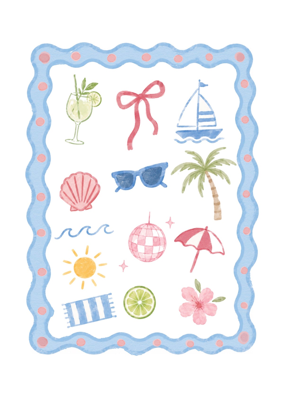 Summer Icons Mini Art Print